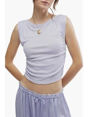 Free People Night We Met Tee Lavender Blue NWT XS